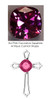 3.90 ct. Benzgem Created Hot Pink Cushion Synthetic Sapphire Necklace Cross Pendant by GuyDesign®, Custom White Gold Jewelry 7032