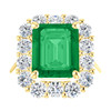 7066DG.1213211.71024070.123121.1- 11 x 9 - Emerald Shape Lab Created Columbian Color Beryl Emerald - Diana Princess of Wales Ring Style