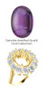 11 x 9 Mined Oval Cabochon 11 x 9 Purple Amethyst Quartz and Benzgem by GuyDesign® 01.80 Carats of Best Round Imitation Diamonds, Diana Princess of Wales Ring, 14k Yellow Gold, 7111