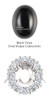 7118DG.168175.81029104 - Mined Cabochon Onyx, 12 Hearts & Arrows, Ideal Cut Benzgem Accent Jewels - Diana Princess of Wales Ring Style