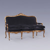 The Queen of Versailles Marie Leszezynska - Louis XV French Rococo Period - 71 Inch Handcrafted Reproduction Sofa | Canape - Velvet Upholstery - Metallic Gold Luxurie Furniture Finish