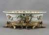 Floral Wreath Pattern - Luxury Hand Painted Porcelain and Parcel Gilt Bronze Ormolu - 16 Inch Basin