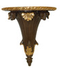 Classic Elements, 14t x 12w x 6d Tapered Acanthus Wall Bracket Sconce, Shelf, Custom Finish Walnut & Gold Leaf