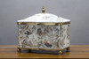 Birds - White, Gray, and Tan Porcelain Trinket Box 9"