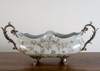 White Crackle, Brown, Tan, and Rust Porcelain Table Top Planter 24"