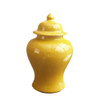 Golden Yellow Decorator Crackle - Luxury Hand Painted Chinese Porcelain - 14 Inch Covered Temple Jar Style 1