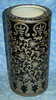 Ebony Black and Gold Lotus Scroll - Luxury Handmade and Painted Reproduction Chinese Porcelain - 18 Inch Umbrella Storage Vase - Style 61