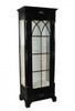 French Empire Style - 74 Inch Reproduction Display Cabinet | Curio - Painted Ebony Black Luxurie Furniture Finish