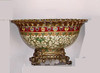 Chinese Red and Fern Green - Luxury Handmade and Painted Reproduction Chinese Porcelain and Gilt Bronze Ormolu - 14 Inch Decorative Display Bowl, Centerpiece Style F78
