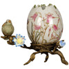 2022:276 6" Parcel Gilt Bronze Ormolu Porcelain Decorative Egg, Willow Bird