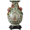 Climbing Rose Pattern - Luxury Hand Painted Porcelain - 13 Inch Vase with Wooden Stand