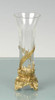 Luxe Life - Hand Cut Italian Crystal and Parcel Gilt Brass Ormolu 10.6 Inch Vase