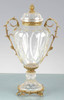 Luxe Life - Hand Cut Italian Crystal and Parcel Gilt Brass Ormolu 22 inch Cassolette Urn with Lid