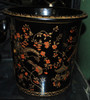 Ebony Black and Gold Pagoda - Luxury Handmade and Painted Reproduction Chinese Porcelain - 10 Inch Waste Basket - Style 922