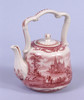 Red and White Pattern - Luxury Reproduction Transferware Porcelain - 6 Inch Teapot