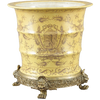 Lion Crest Pattern - Luxury Hand Painted Porcelain and Gilt Bronze Ormolu - 15 Inch Statement Centerpiece Orchid Pot, Planter