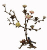 Birds of Spring - Luxury Hand Painted Porcelain and Gilt Bronze Ormolu Tree - 17 Inch Taper Candle Holder