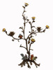 Birds of Spring - Luxury Hand Painted Porcelain and Gilt Bronze Ormolu Tree - 19 Inch Taper Candle Holder