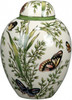 Luxe Life Beaucoup Butterflies Pattern - Luxury Hand Painted Porcelain - 7 Inch Covered Jar