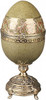 Luxe Life Speckled Moss Green - Luxury Hand Painted Porcelain and Gilt Bronze Ormolu - 10 Inch Decorative Egg