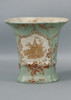 Celadon Serenity Pattern - Luxury Hand Painted Porcelain - 9 Inch Orchid Pot, Planter
