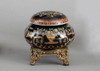 Floral Drama Pattern - Luxury Hand Painted Porcelain and Gilt Bronze Ormolu - 4 Inch Round Box