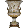2022:2962 Pristine Parrots Pattern - Luxury Hand Painted Porcelain and Gilt Bronze Ormolu - 30 Inch Planter