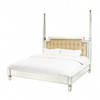 Silver Mirrored - 81 Inch King Size Two Post Bed - Contemporary Modern Style