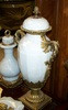 Lyvrich Handmade Luxury Porcelain and Gilded Ormolu - 21 Inch Statement Mantle Covered Cassolette Urn - Crackle White