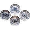 2022:9983 Blue and White Willow Porcelain 12" Plates - Set of Four