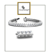 4AP 8.5 inch Men's Diamond Geometric Bracelet, Natural Precise Cut 20.5 Carat Diamonds, 14k White Gold, Each Diamond is 1/2 of a Carat.