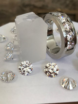 ▭ The Believable and Realistic Diamond Color of 8A Grade Benzgem compared to a $36,000 Diamond Wedding Band