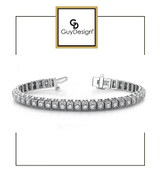 4EA Natural Hearts & Arrows Ideal Cut Diamond 3.08 carat TDW Vintage Bracelet, Platinum