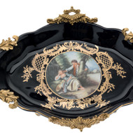 ⚜️ .Lyvrich - Fragonard Courtship, Bleu foncé et doré, Versailles