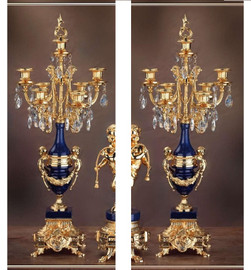#201 26.3" Lapis Lazuli Candelabra Set of 2 - Bespoke