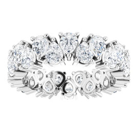 3.6 ctw Pear Shape Diamond Platinum Eternity Ring, #10844