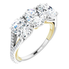 4ct Oval Diamond 18K Anniversary Ring, #10875