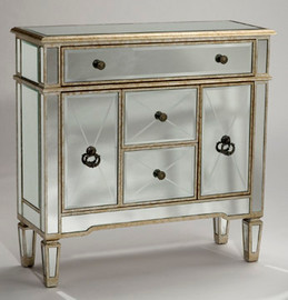 Silver Mirror - 36"t X 36"w X 13"d Entry Chest, Sideboard - Contemporary Modern Style Mirrored Chest, Sideboard, 6114