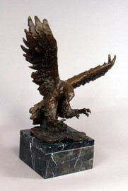 Bronze & Marble 19.5 inch Majestic Eagle - Antique Bronze Patina