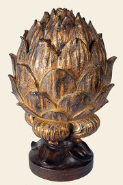 Golden Artichoke Decorative Box - 10.5 Inch Tabletop Ornament 5883 DF
