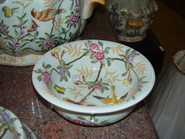 Fleurit Oiseaux et les Papillons, Luxury Handmade Chinese Porcelain, 3t x 8dia Small Bowl- Style 77A