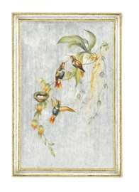 Luxe Life Hand Painted 38 Inch Right Facing Wall Panel Art Left Facing, Metallic Silver Leaf Nature Design 5364