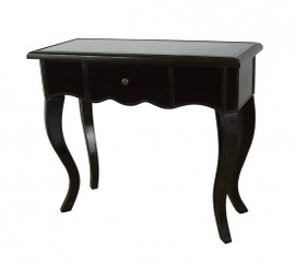 Ebony Black Mirror - 38 Inch Entry Table Console - Louis XVI Neo Classical Style