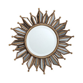 Vintage Style Small Sunburst Beveled Glass Mirror, 4931