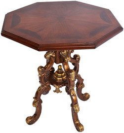 Iron Rococo C Scroll - 26 Inch Octagonal Accent End Table
