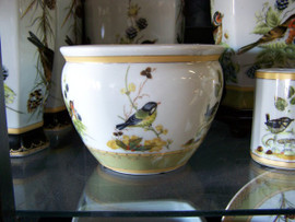 Bluebird Nature Scene - Luxury Handmade Reproduction Chinese Porcelain - 06 Inch Fish Bowl | Fishbowl | Planter Style 35