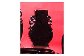 Ebony Black Glaze Decorator Solid - Luxury Handmade Chinese Porcelain - 18 Inch Vase | Jardiniere Style B23
