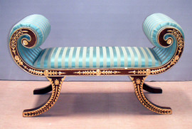 Hand Carved European Reproduction of an Antique 48 Inch Bench