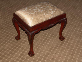 Hand Carved European Reproduction of an Antique 23 Inch Bench