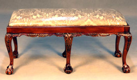Hand Carved European Reproduction of an Antique 46 Inch Bench